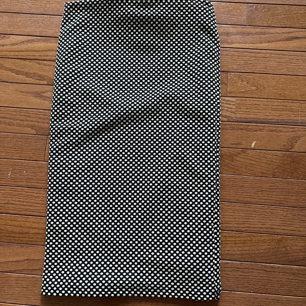 Tan polka dot pencil skirt